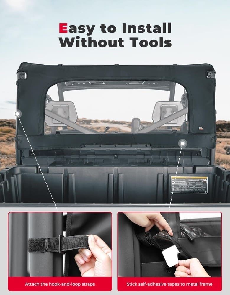 Kemimoto Can-Am Defender Front Vented Full Windshield & Soft Rear Windshield