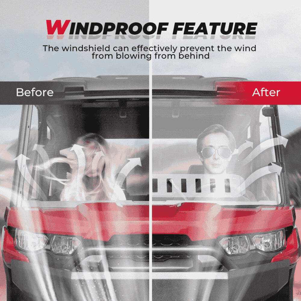 Kemimoto Can-Am Defender Front Vented Full Windshield & Soft Rear Windshield
