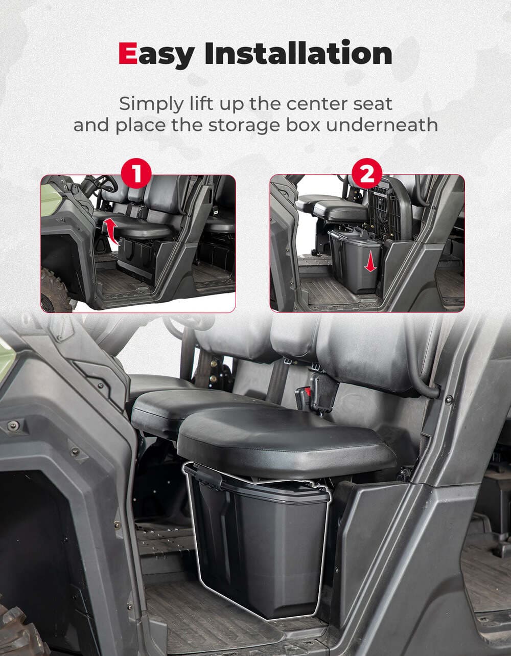 Kemimoto Can-Am Defender HD 5/7/8/9/10 14.7L Removable Storage Bin Box