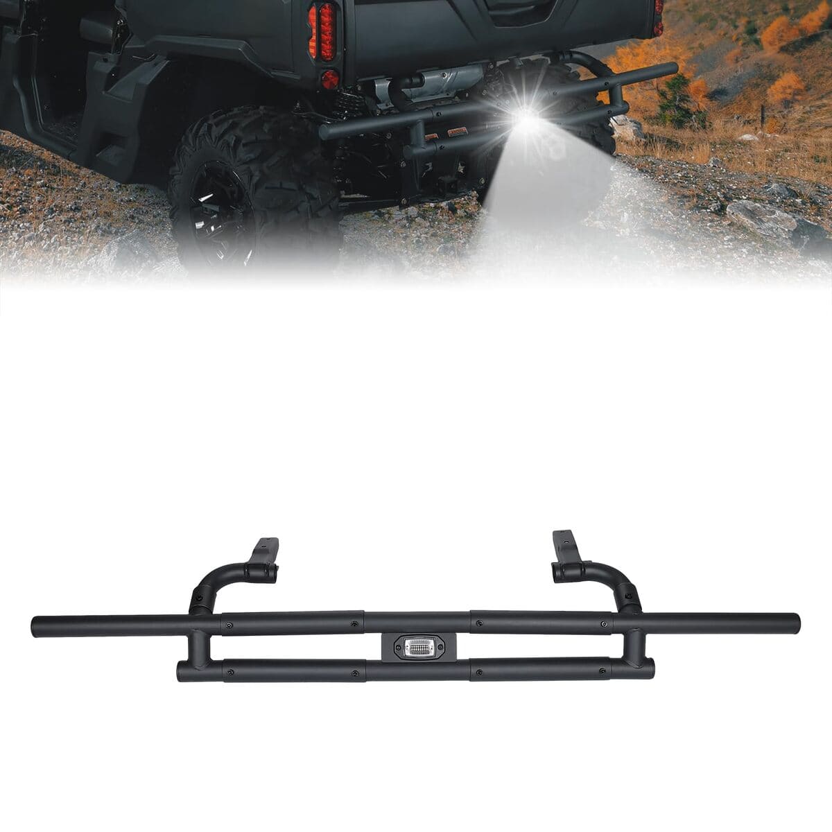 Kemimoto '17-'24 Can-Am Defender HD 5/7/8/9/10 Rear Bumper With Light