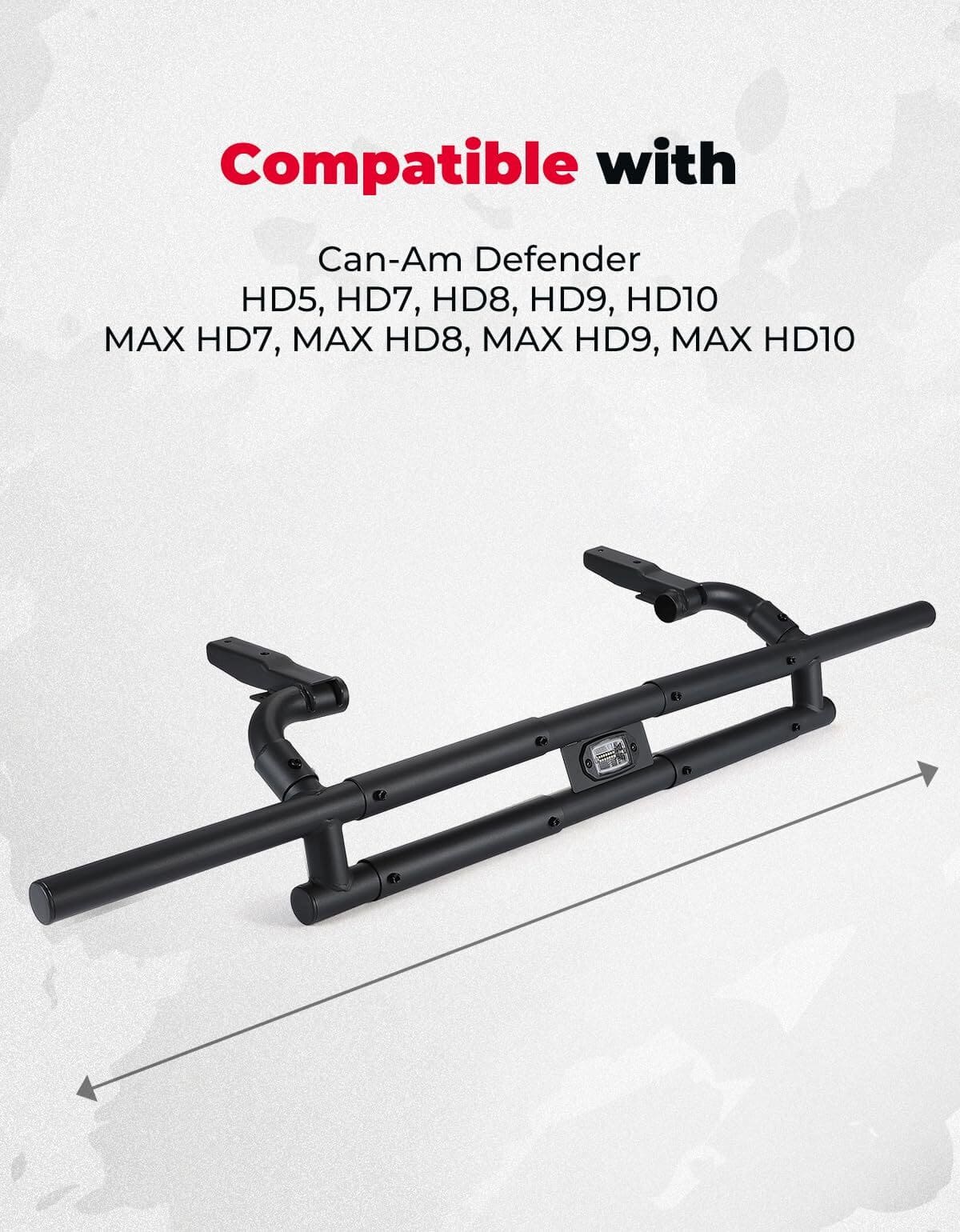 Kemimoto '17-'24 Can-Am Defender HD 5/7/8/9/10 Rear Bumper With Light