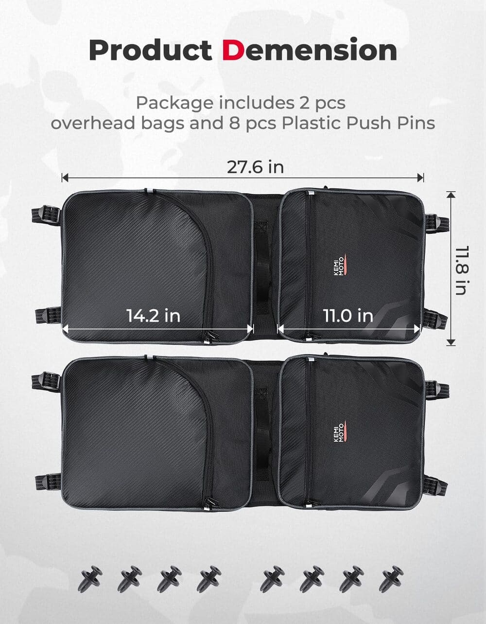 Kemimoto Can-Am Defender HD 5/7/8/9/10 1680D Overhead Bags - 2 Pcs