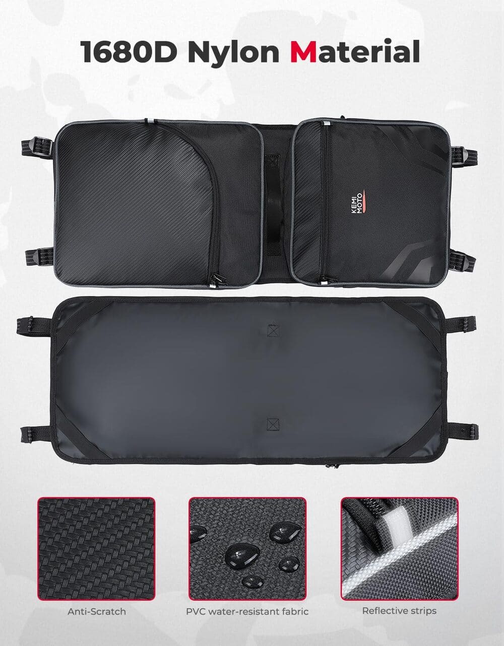 Kemimoto Can-Am Defender HD 5/7/8/9/10 1680D Overhead Bags - 2 Pcs