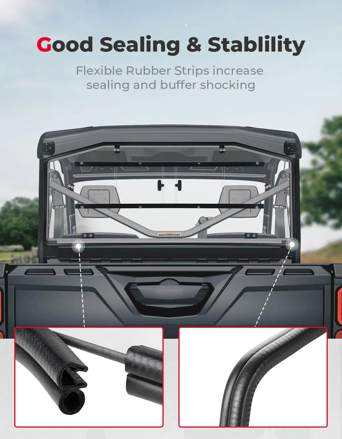 Kemimoto Can-Am Defender HD10/9/8/7/5 Sliding Rear Windshield