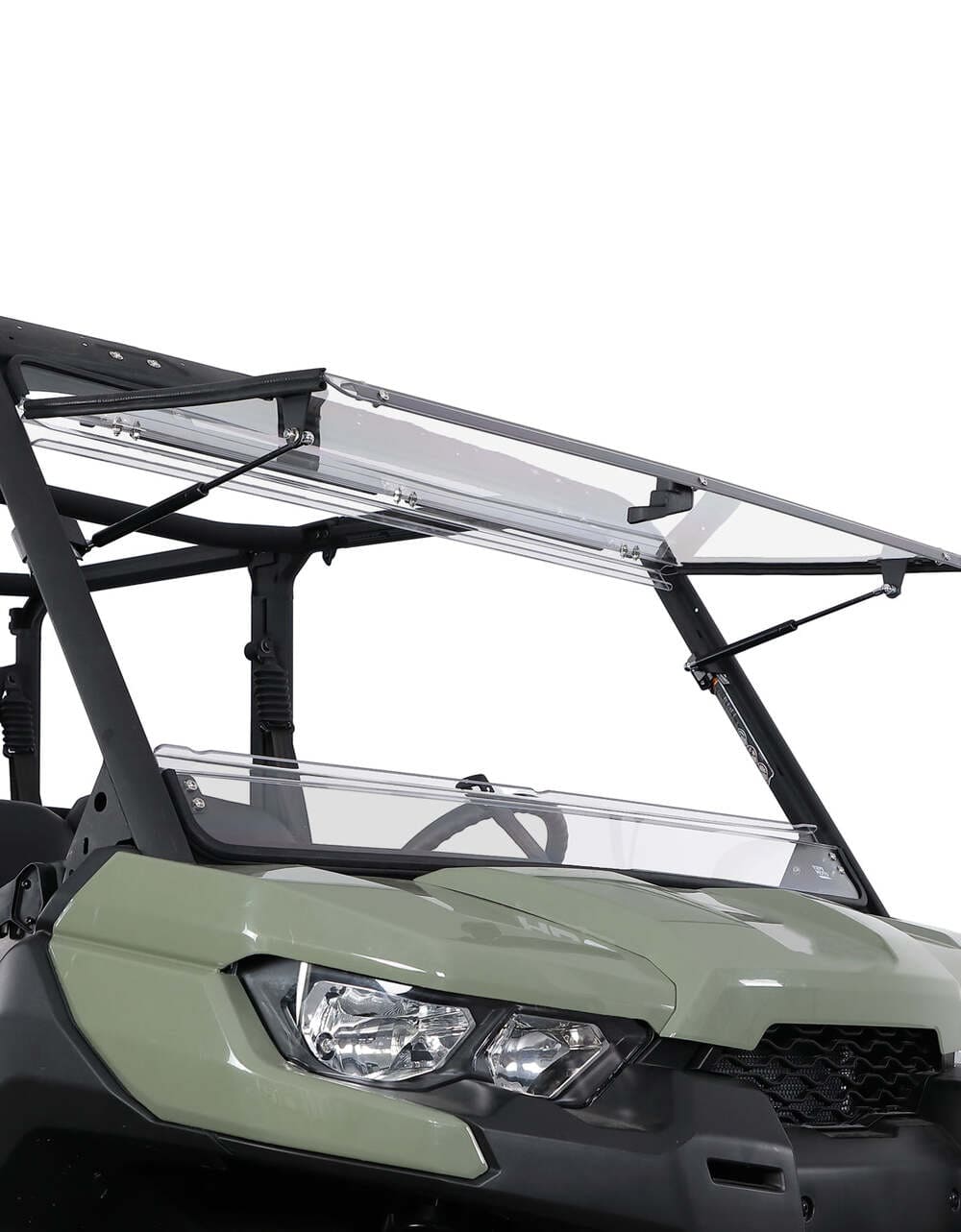Kemimoto Can-Am Defender HD 5/8/10 1/5" Thick Polycarbonate 2-in-1 Flip Windshield