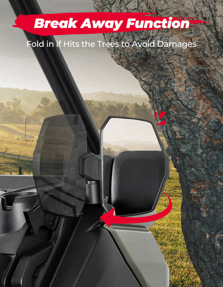 Kemimoto Can-Am Defender HD 5/8/10 Side Mirrors - Pair