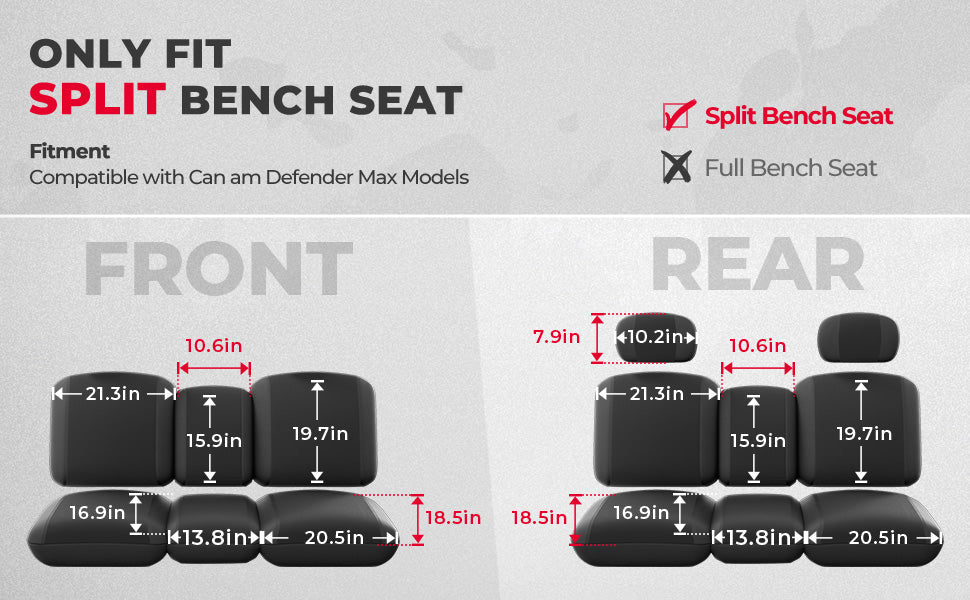 Kemimoto Can-Am Defender MAX Waterproof Repellent Seat Cover