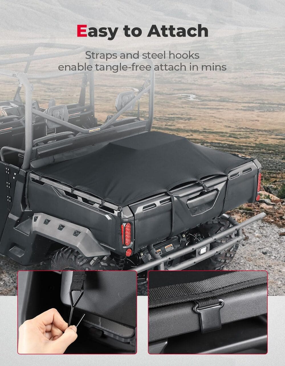 Kemimoto Can-Am Defender Stretchable Cargo Bed Net