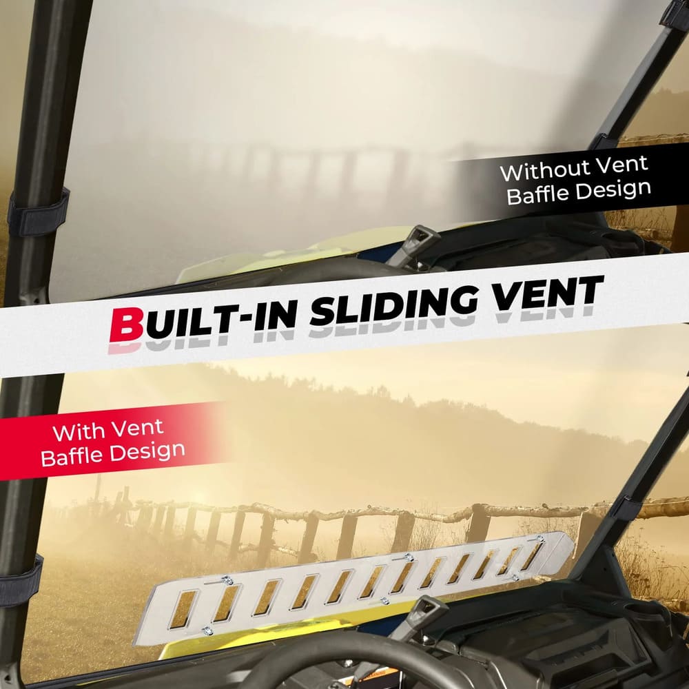 Kemimoto Can-Am Defender Rear & Front Vented Full Windshield