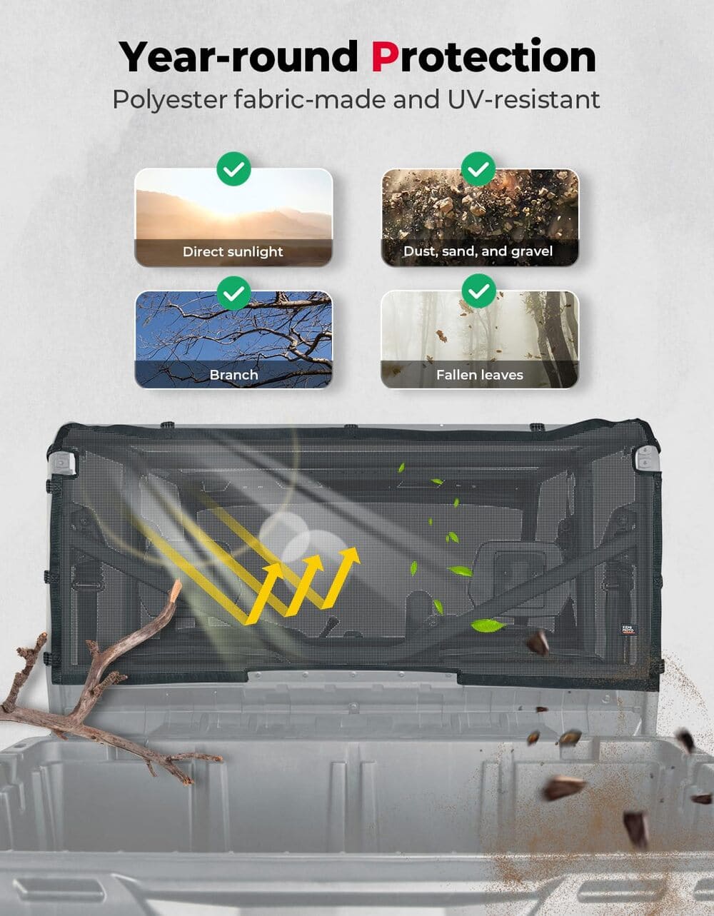 Kemimoto Can-Am Defender Rear Ventilated Window Nets