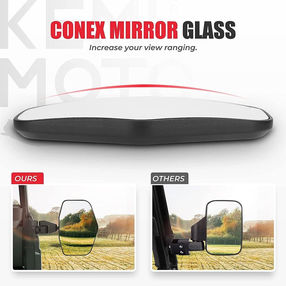 Kemimoto '17-'22 Can-Am Defender Aluminum Side Mirrors - 1 Pair