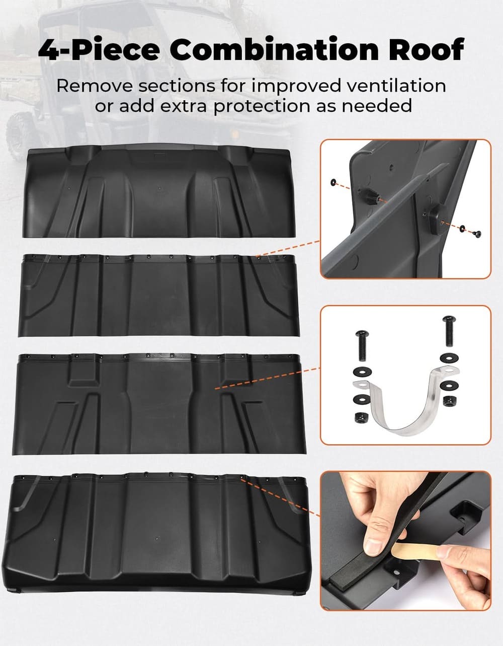 Kemimoto Can-Am Defender Sport Hard Roof Top - 4 Pcs