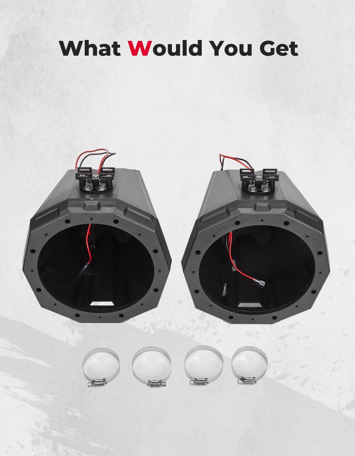 Kemimoto Can-Am Maverick X3 1.5" to 2" Speaker Pod Enclosure Roll Bar - 8-Inch