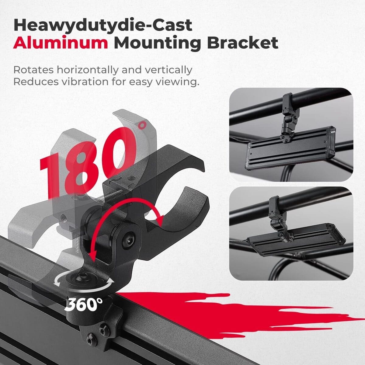 Kemimoto Can-Am Maverick X3 1.6"-2" Mount Upgraded UTV Rear View Center Mirror Interior Light