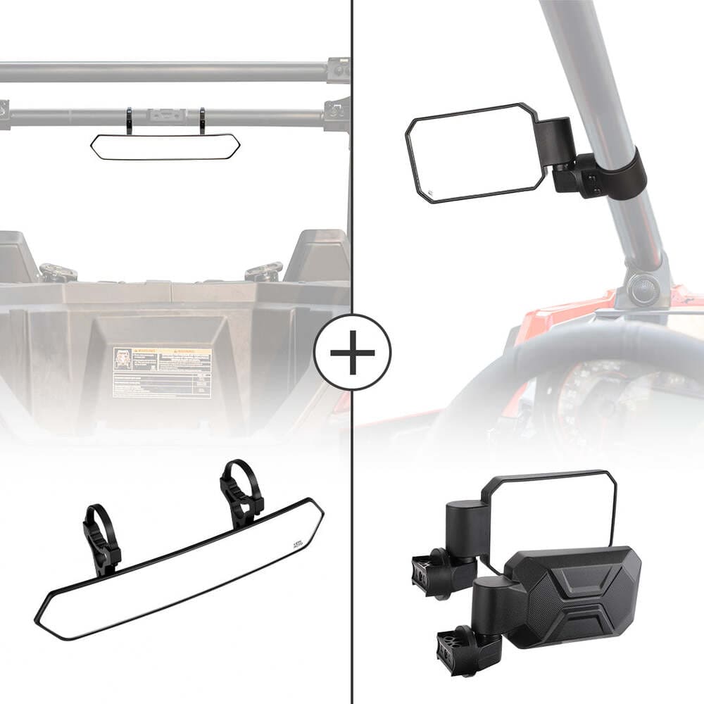 Kemimoto Can-Am Maverick X3 1.6"-2" Roll Bar Cage Rear View Mirror & Side Mirrors