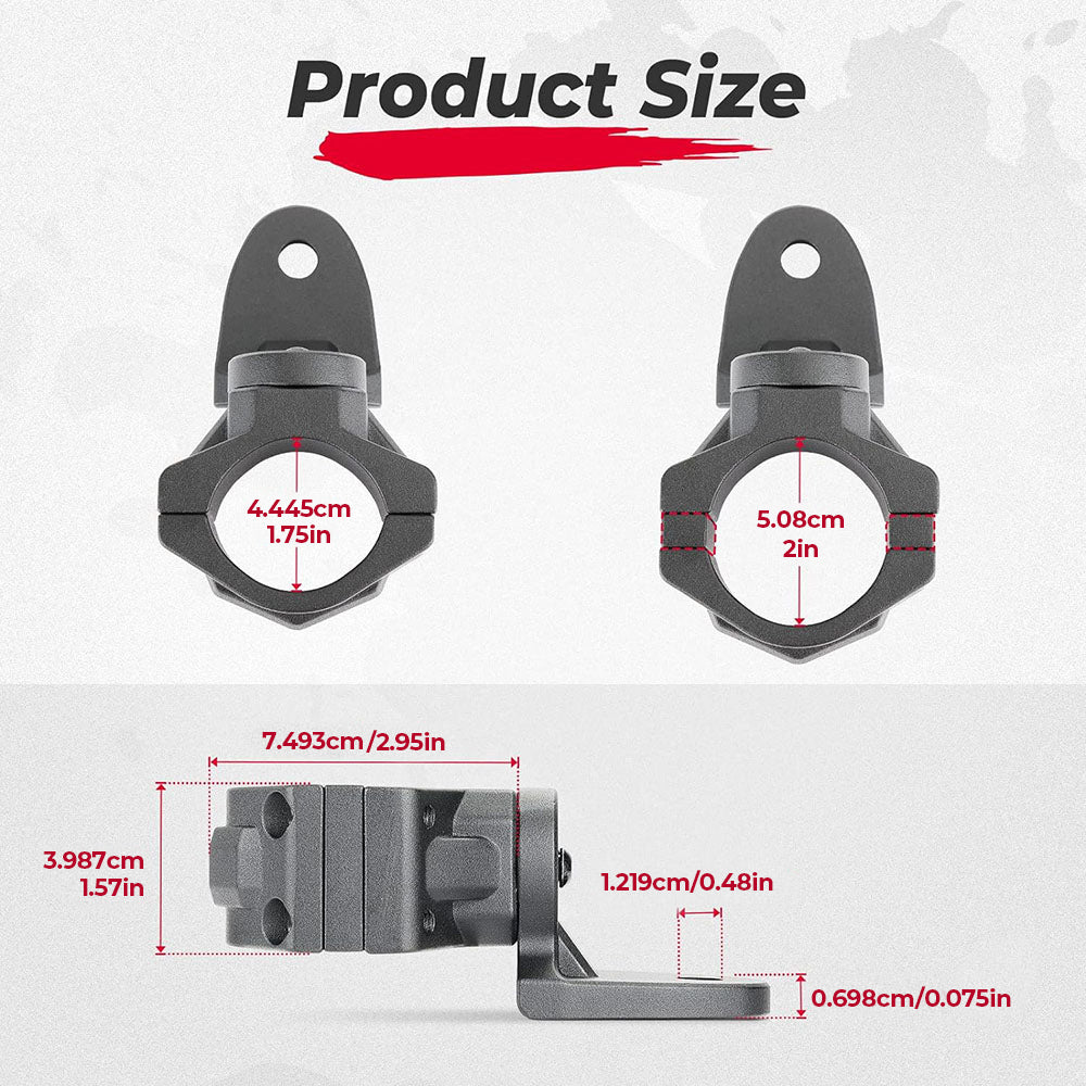 Kemimoto Can-Am Maverick X3 1.75"-2" UTV Whip Flag Light Roll Bar Mount - 1 Pcs