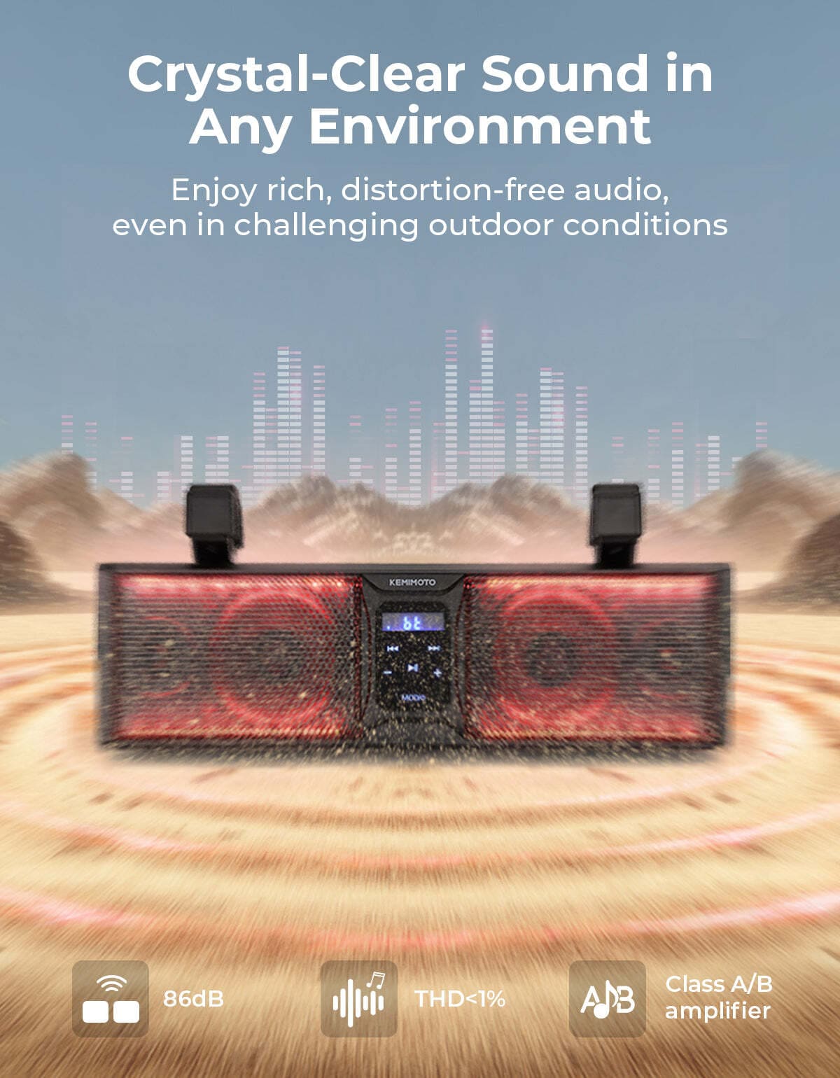 Kemimoto Can-Am Maverick X3 16" RGB Universal Sound Bar w/ 1.75-2.25" Roll Bar