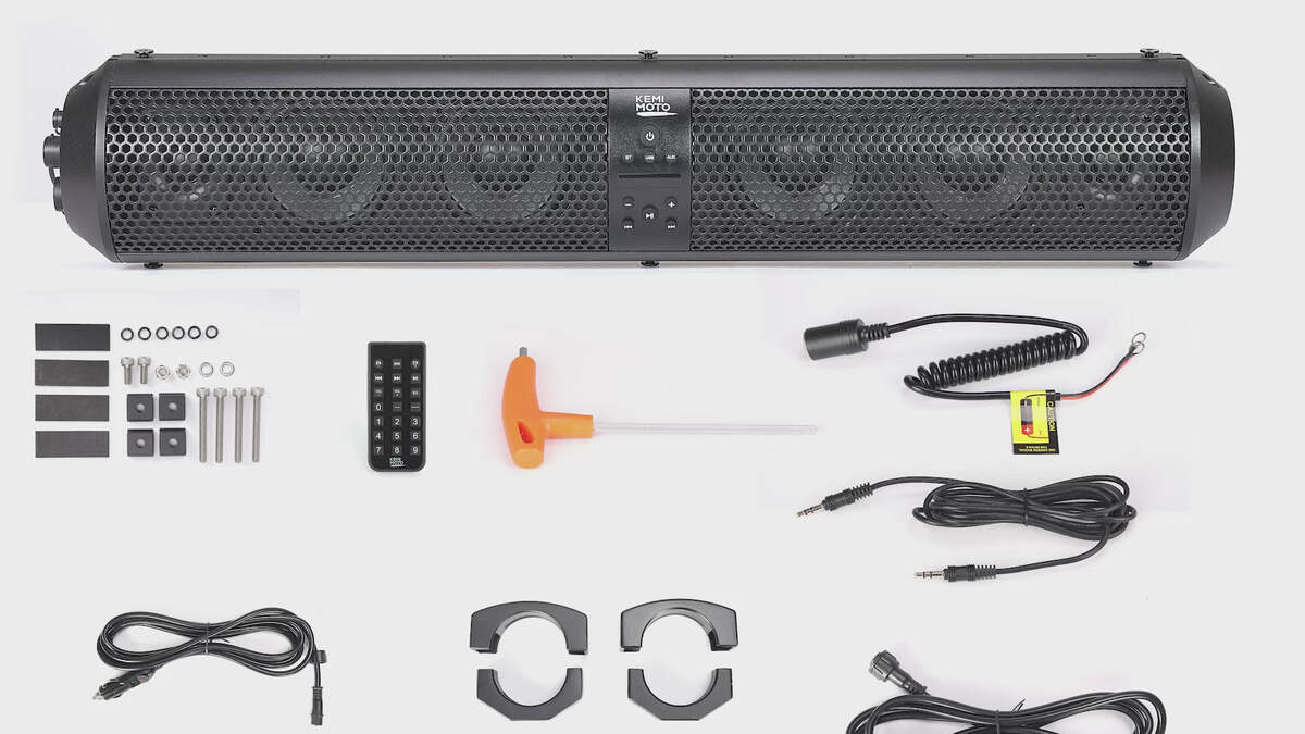 Kemimoto Can-Am Maverick X3 1.56"-2.25" Roll Bar UTV Bluetooth 6 Speaker Sound Bar