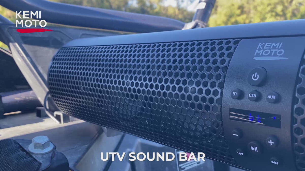 Kemimoto Can-Am Maverick X3 1.56"-2.25" Roll Bar UTV Bluetooth 6 Speaker Sound Bar
