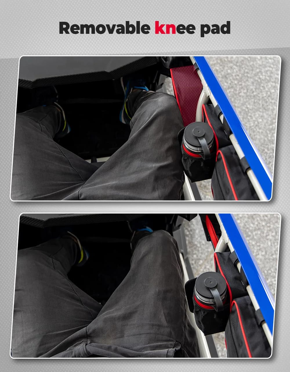 Kemimoto Can-Am Maverick X3 Door Bags w/ Removable Knee Pads - Red