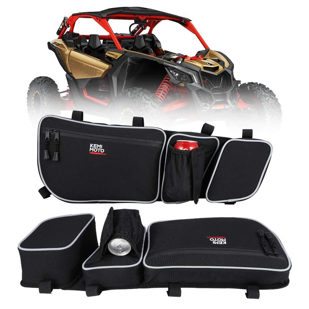 Kemimoto '17-'25 Can-Am Maverick X3 Storage Door Bags w/ Removable Knee Pad