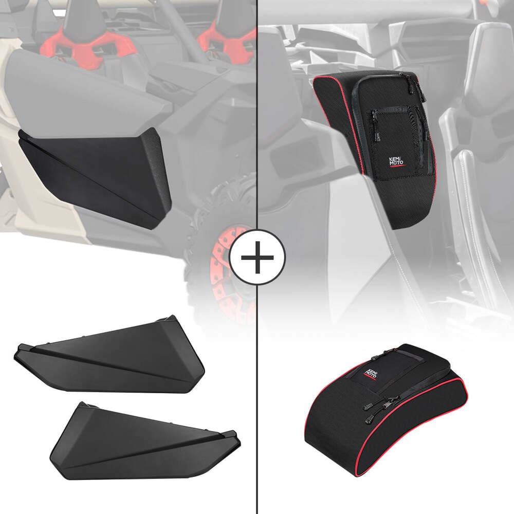 Kemimoto Can-Am Maverick X3 Front Lower Door Inserts & Console Storage Bag