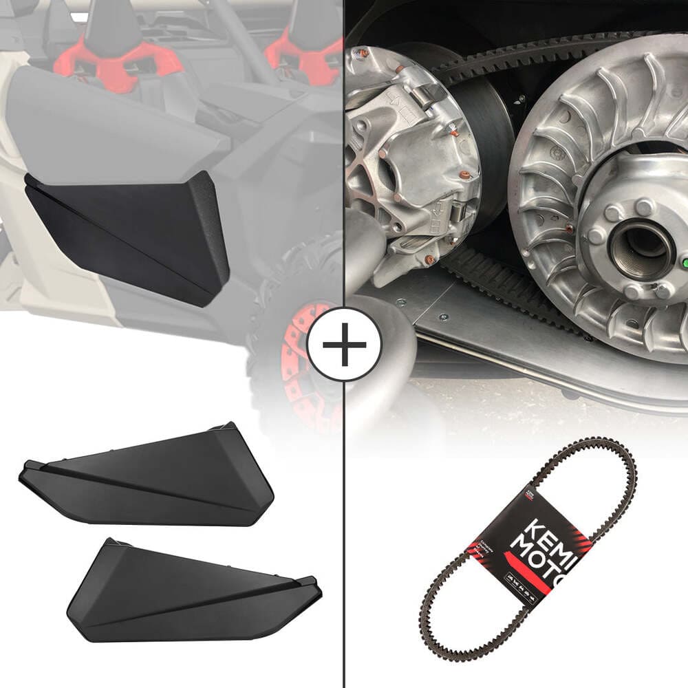 Kemimoto Can-Am Maverick X3 Front Lower Door Inserts & Heavy Duty Belts