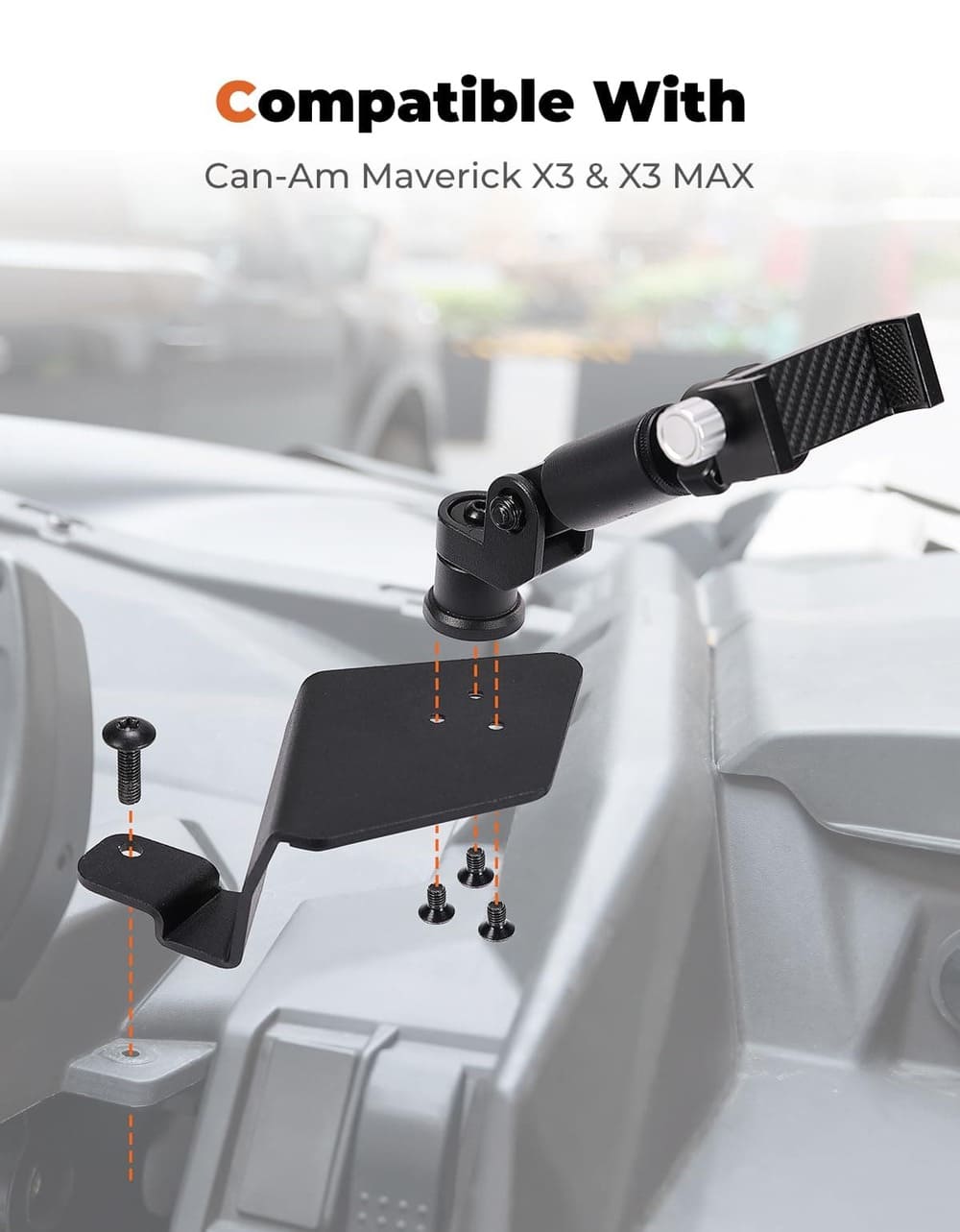 Kemimoto Can-Am Maverick X3/ Max 360° Adjustable CNC Phone Mount
