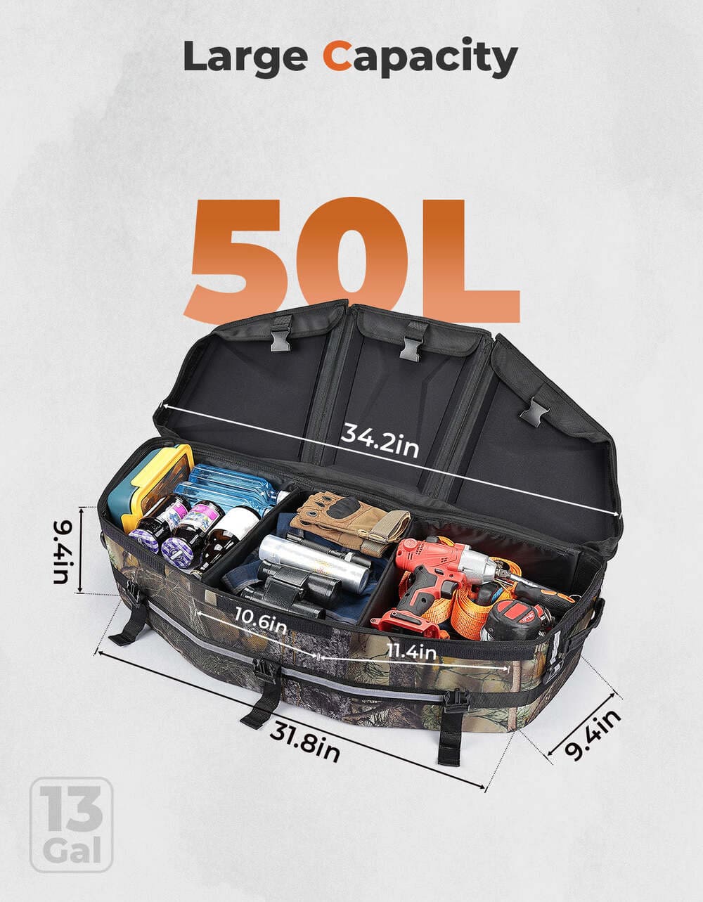 Kemimoto Can-Am Maverick X3/ Max Camo Rear Storage Bag