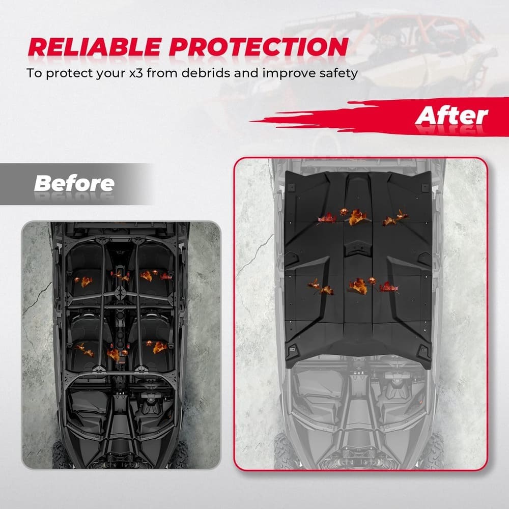 Kemimoto Can-Am Maverick X3 Max Combination Top Hard Roof - 4 Pcs