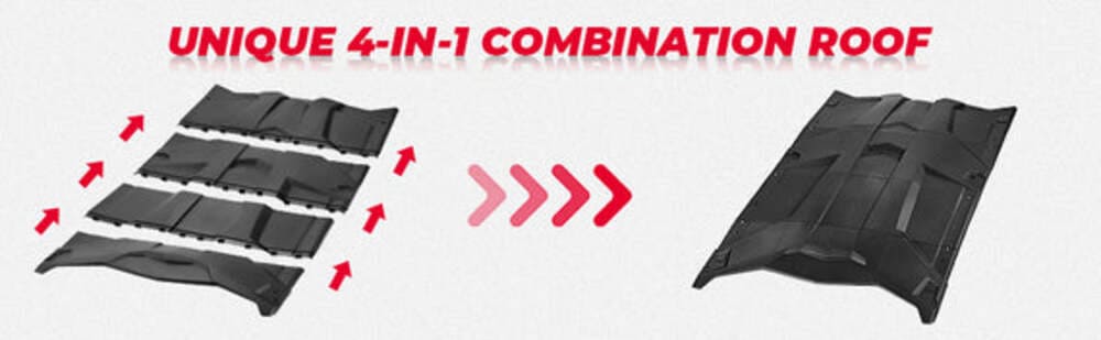 Kemimoto Can-Am Maverick X3 Max Front Bumpers & Hard Roof - 4 Pcs