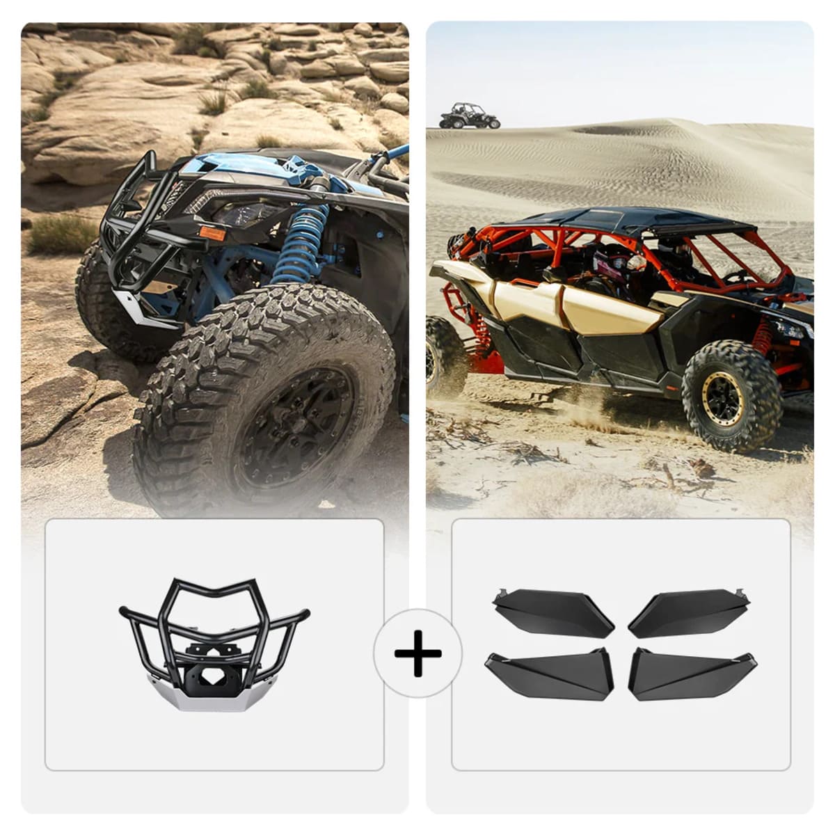 Kemimoto Can-Am Maverick X3 MAX Front Bumpers & Lower Door Inserts