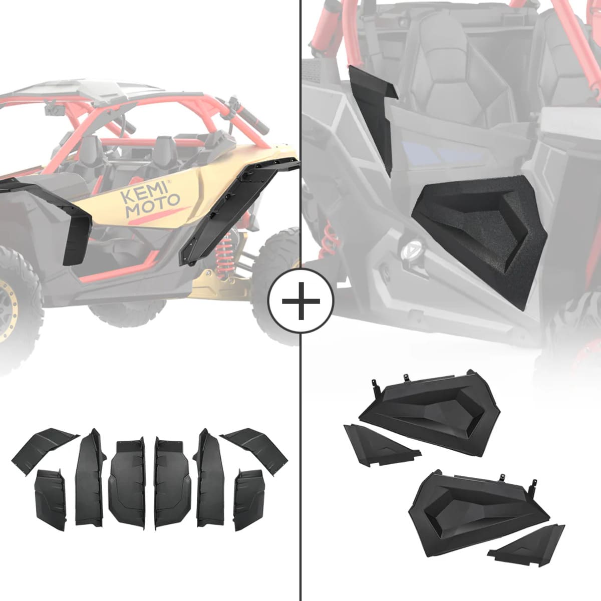 Kemimoto Can-Am Maverick X3 Max Front Lower Doors & Extended Fender Flares