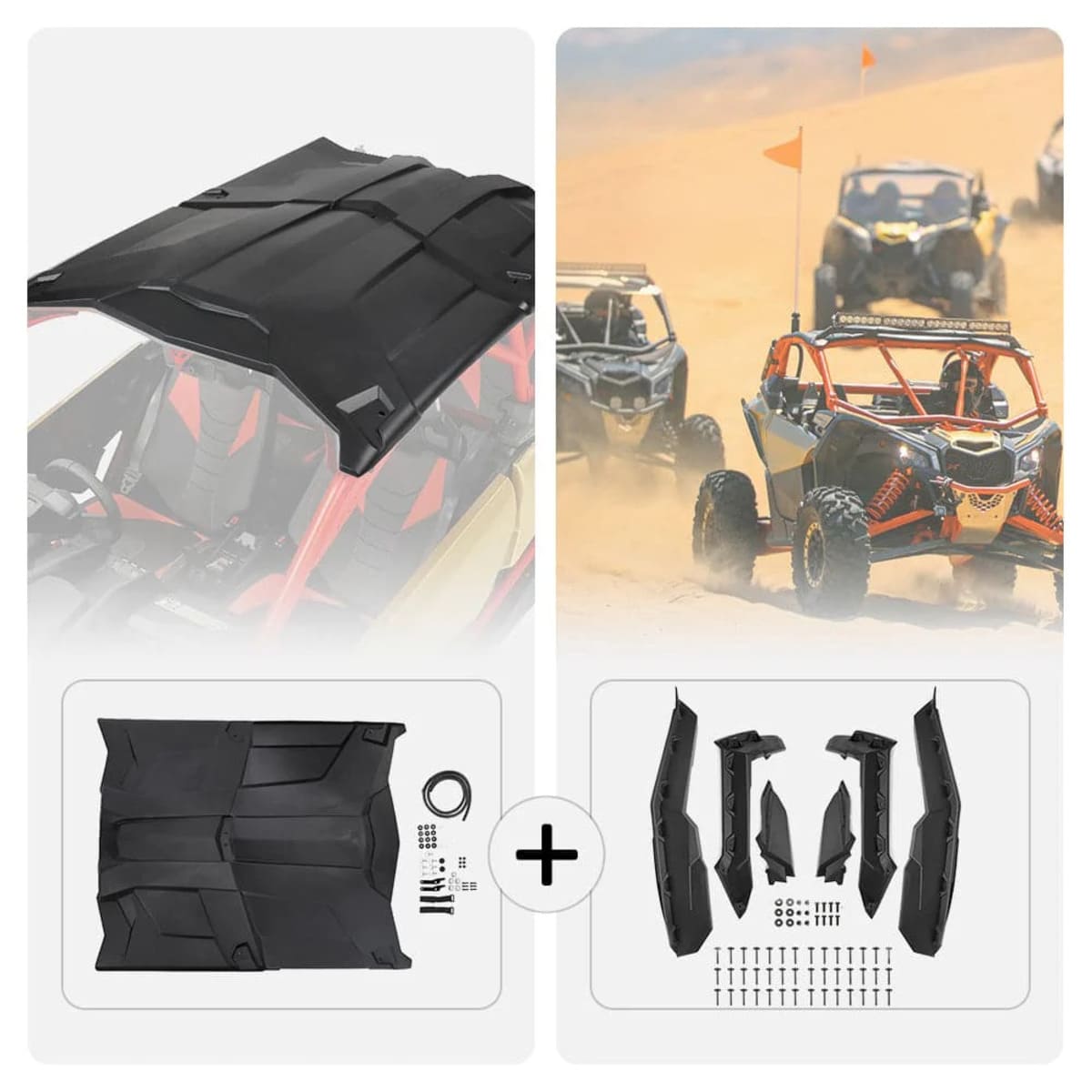 Kemimoto Can-Am Maverick X3 Max Hard Roof & Mud Fender Flares