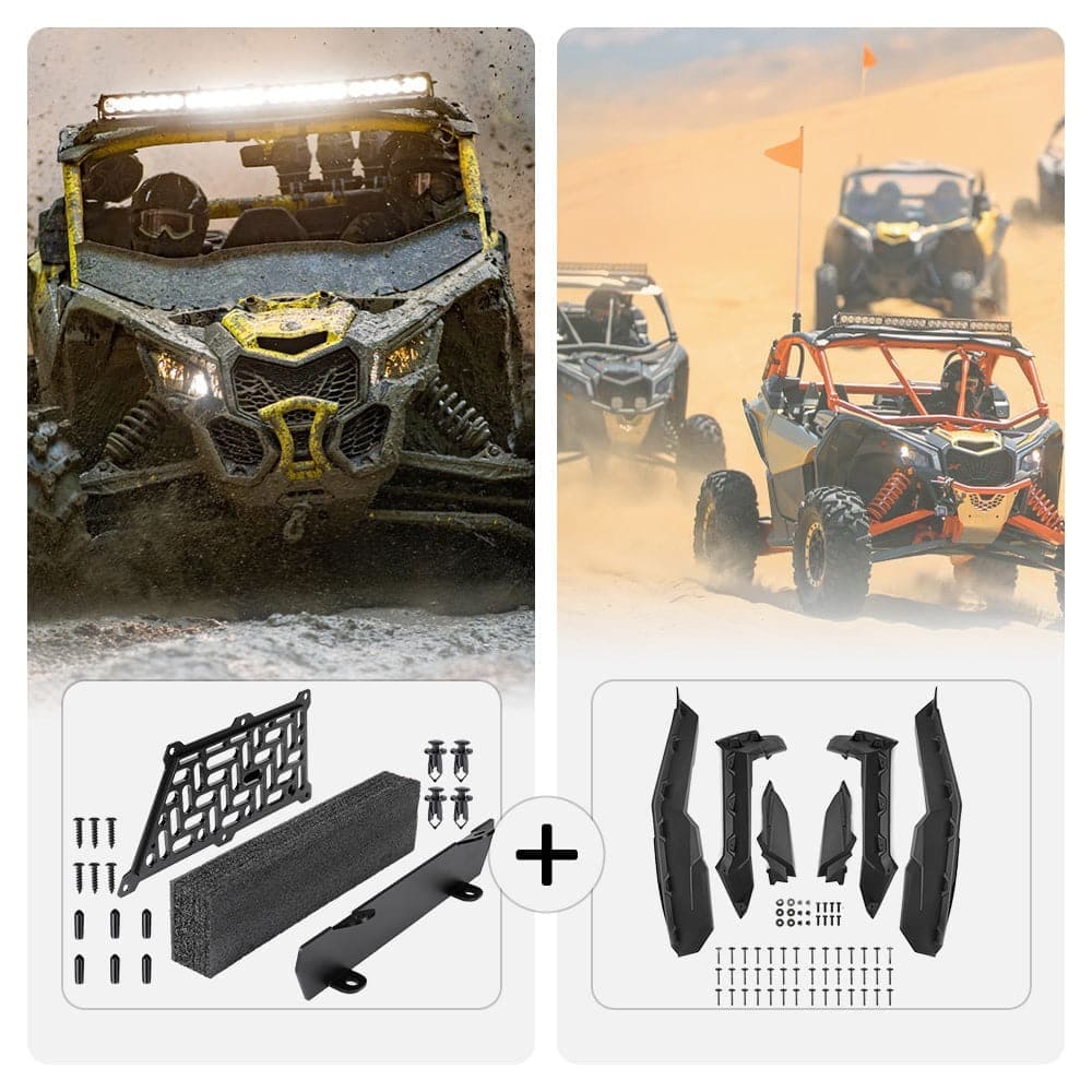 Kemimoto Can-Am Maverick X3 Max Mud Fender Flares & Noise Reduction Kit