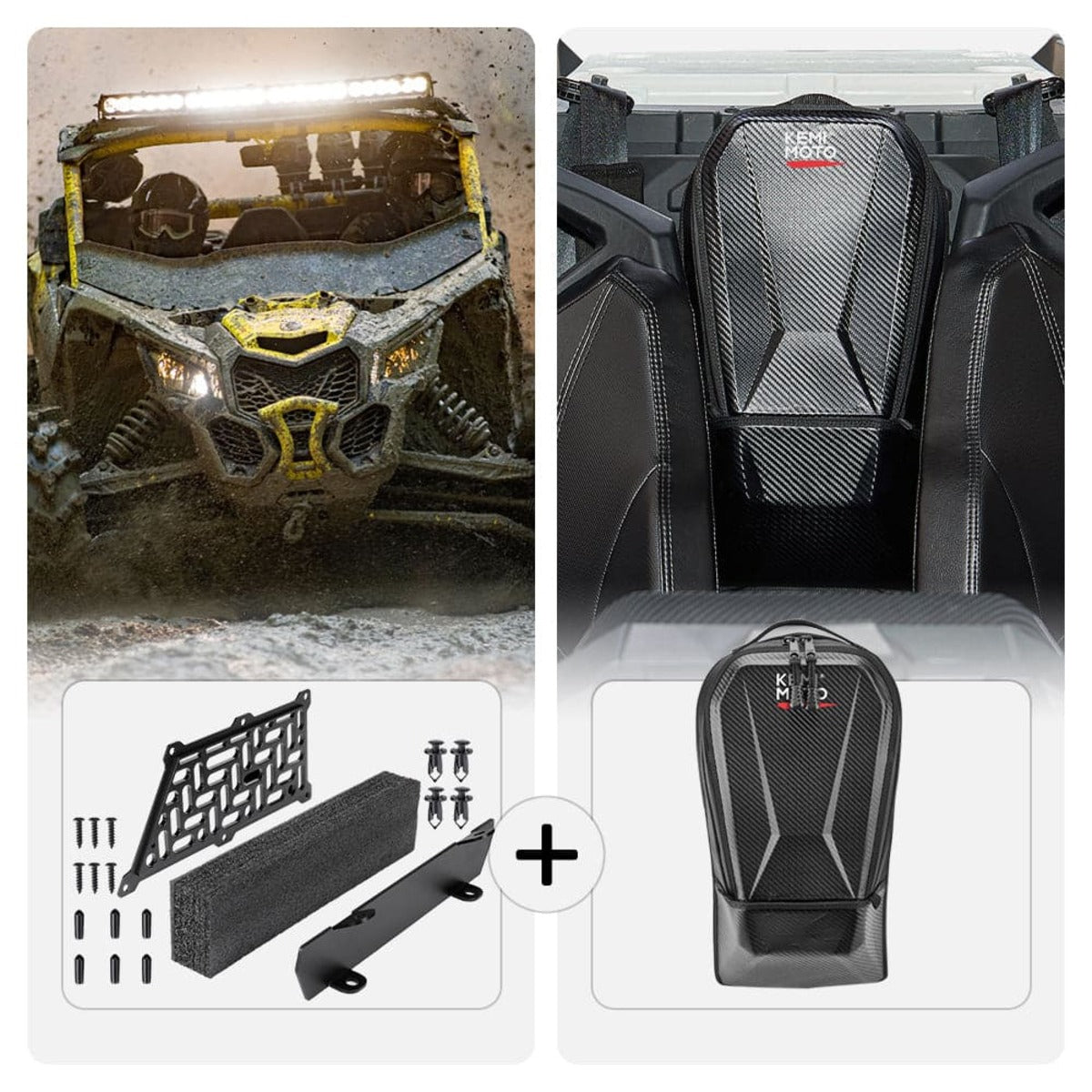 Kemimoto Can-Am Maverick X3/MAX Noise Reduction Kit & Center Storage Bag