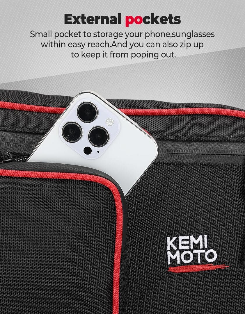 Kemimoto Can-Am Maverick X3 MAX One Set Rear Upper Door Bags - Red