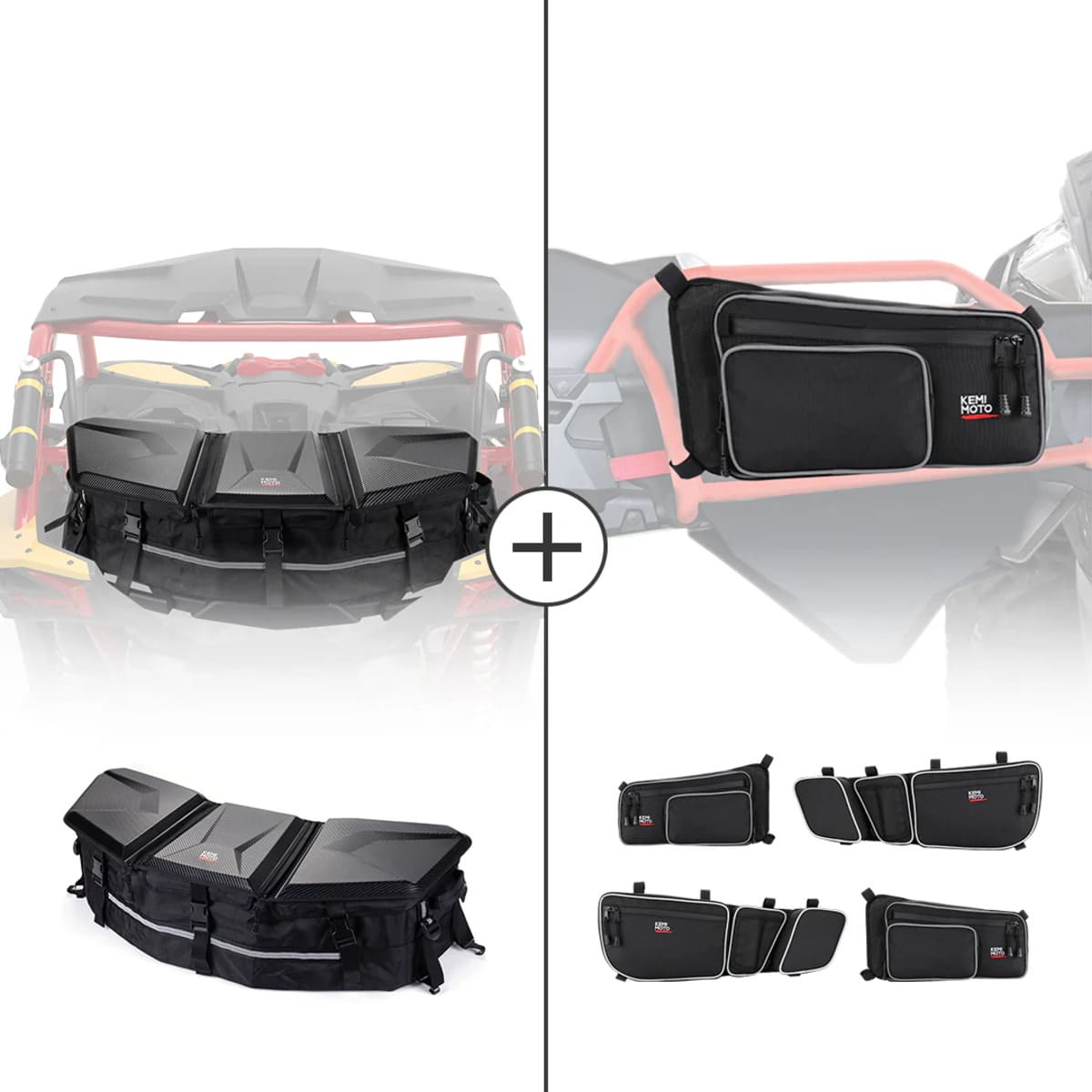 Kemimoto Can-Am Maverick X3 Max Rear Storage Bag & Door Bags