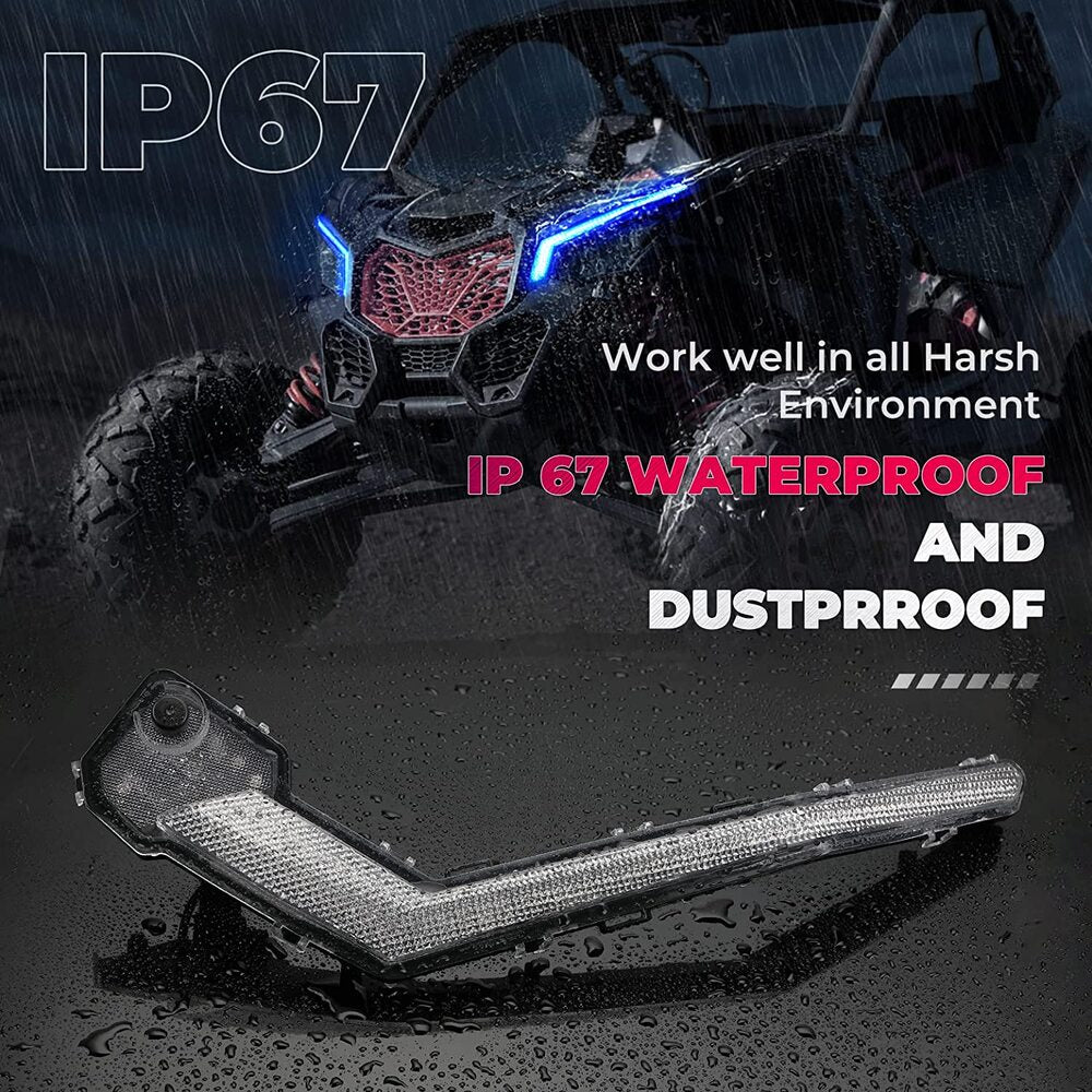 Kemimoto Can-Am Maverick X3/MAX RGB Fang Lights with APP+RF Remote Control