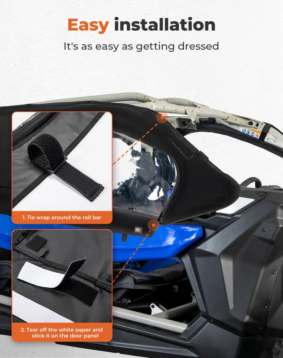 Kemimoto Can-Am Maverick X3 Max Soft Cab Enclosure Upper Doors