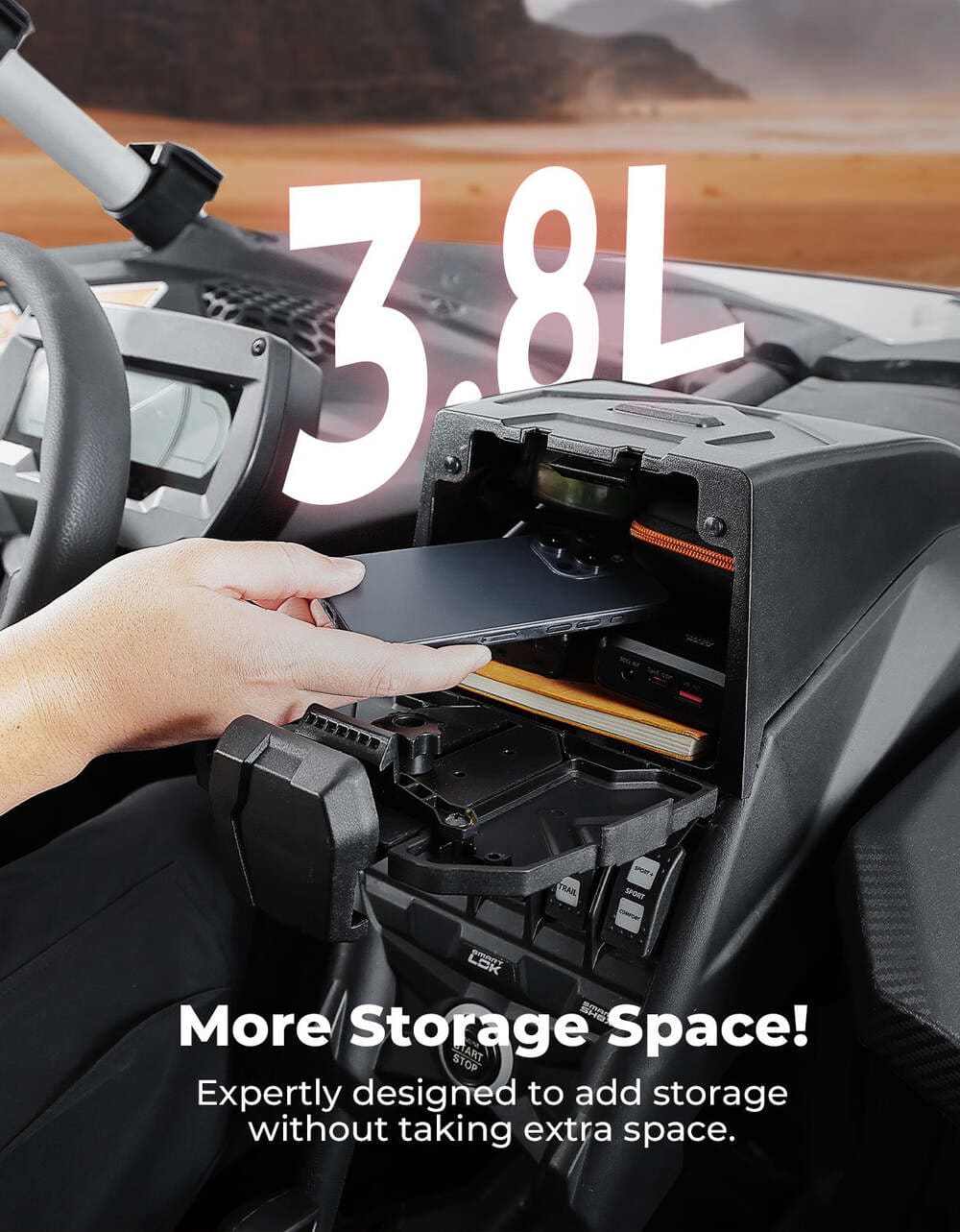 Kemimoto Can-Am Maverick X3/Max Tablet Holder with Storage Box