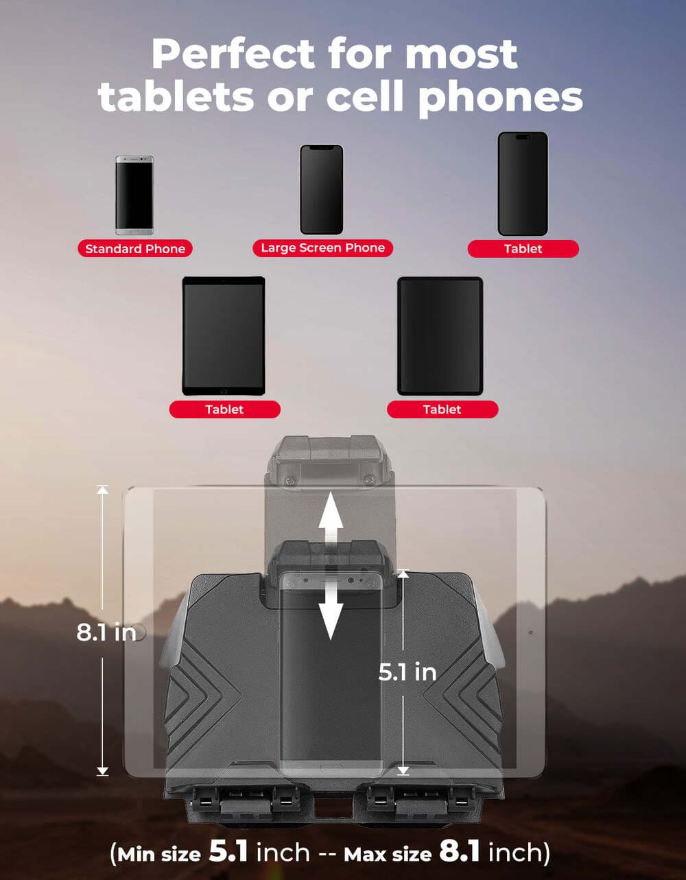 Kemimoto Can-Am Maverick X3/Max Tablet Holder with Storage Box