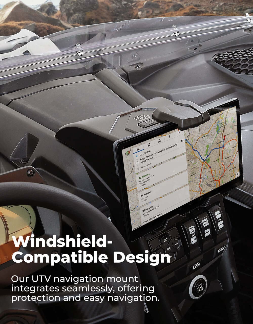 Kemimoto Can-Am Maverick X3/Max Tablet Holder with Storage Box