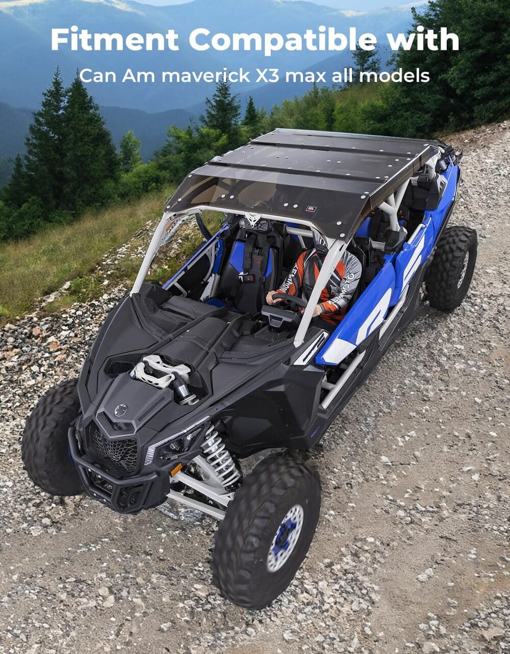 Kemimoto Can-Am Maverick X3 Max UV & Impact Resistant Tinted Roof