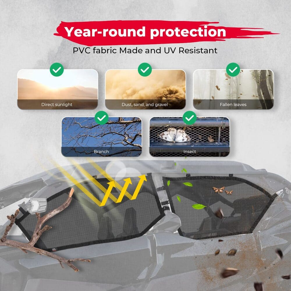 Kemimoto '17-'23 Can-Am Maverick X3 Max Window Nets - Set of 4