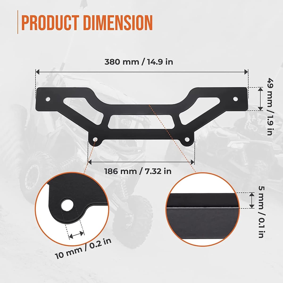 Kemimoto Can-Am Maverick X3 Shock Tower Light Bar Mount