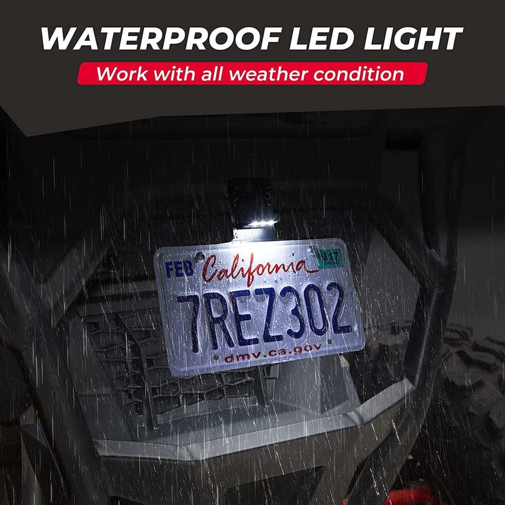 Kemimoto Can-Am Maverick X3 Universal 12V Lighted License Plate Holder