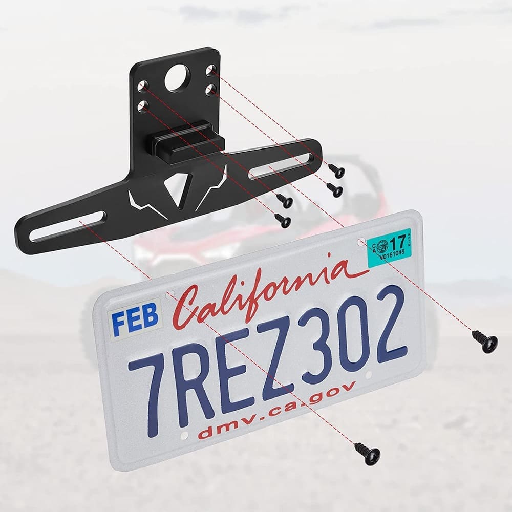 Kemimoto Can-Am Maverick X3 Universal 12V Lighted License Plate Holder