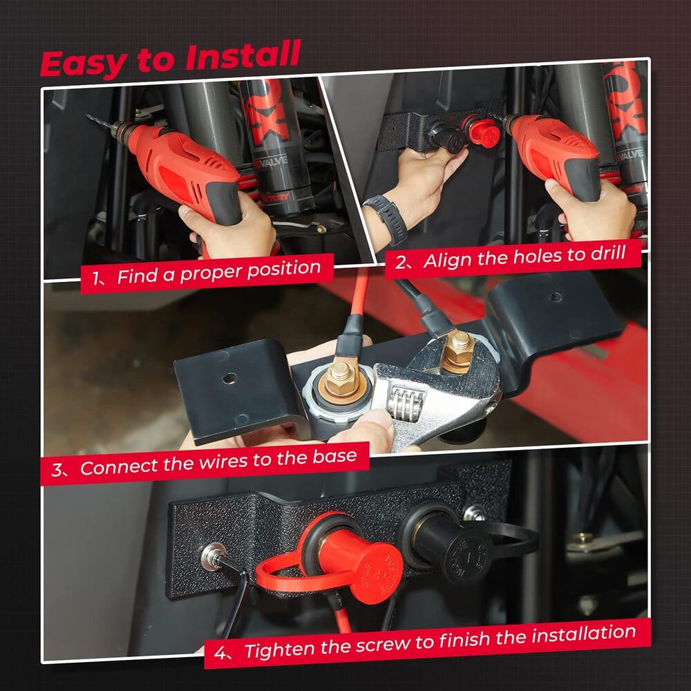 Kemimoto Can-Am Maverick X3 Universal Battery Jump Post Starter Terminal Relocation Kit