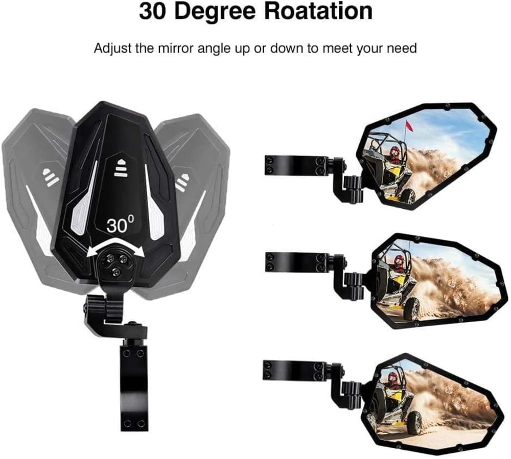 Kemimoto Can-Am Maverick X3 UTV Rear View Side Mirrors w/ "1.75"-2" roll bar - 1 Pair